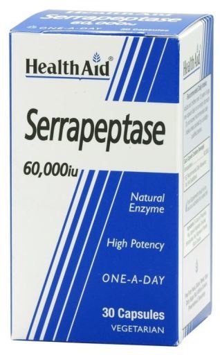 Serrapeptase 60.000 UI de saúde geral e bem-estar 30 cápsulas