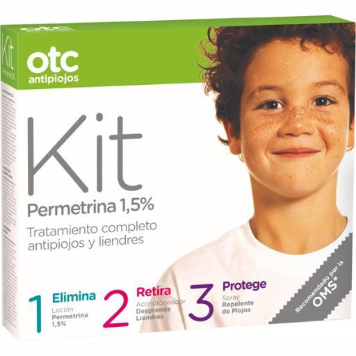 Otc 123 permetrina Lice Kit (+ Condicionador + Loção Repelente)