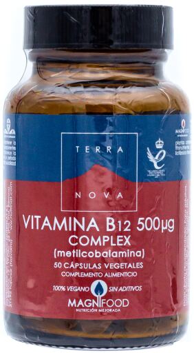 Vitamina B12 500 mcg Complexo 50 Cápsulas