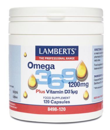 Ômegas 3,6,9 1200 mg mais vitamina D3 5 mg 120 cápsulas