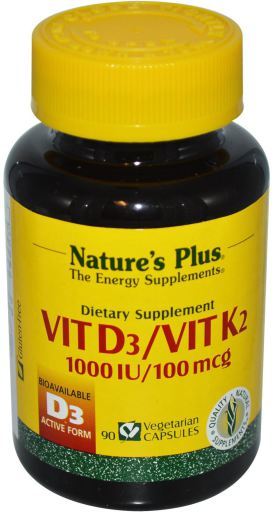 Vitamina D3 e Vitamina K2 - 90 cápsulas