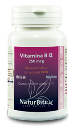 Vitamina B12. 60 comprimidos de 250 mgc