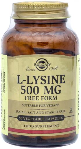 L-Lisina 500 mg 50 Cápsulas Vegetais