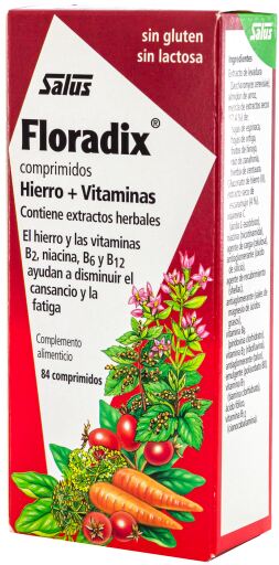 Floradix rico em ferro nutricional e vitaminas 84 comprimidos