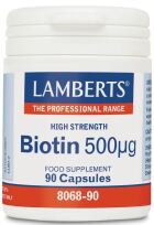 Biotina 500 mg de biotina por cápsula 90 cápsulas