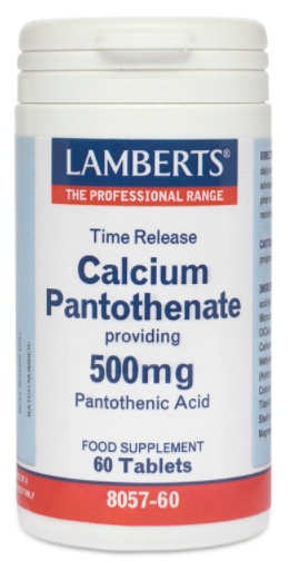 Pantotenato de cálcio 500 mg de liberação sustentada com vitamina B5 60 comprimidos