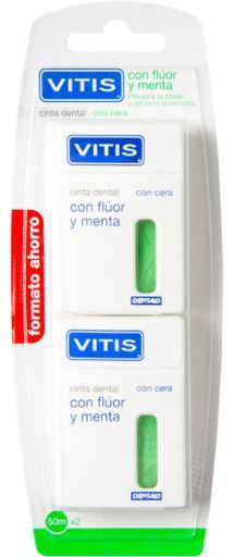 Fita dental Vitis com flúor e hortelã 2x50 ml