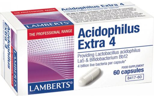 Probiótico Acidophilus Extra 4 com 4 bilhões de bactérias por cápsula