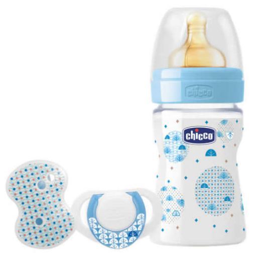 Pack fisiológico para presente com mamadeira + chupeta azul