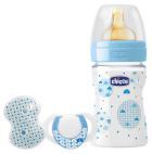 Pack fisiológico para presente com mamadeira + chupeta azul