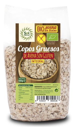 Flocos de Aveia Grossa Sem Glúten Orgânico 500 gr