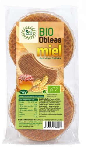 Wafers de Mel Orgânico 175 gr