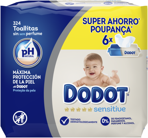 Toalhetes para bebés sensíveis 324 Unidades