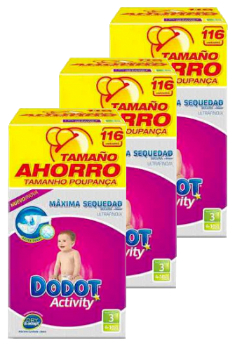 Fraldas de Atividade Tamanho 3 de 4-10 Kg 116 Unidades