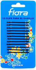 12 clips FLORA, dourado