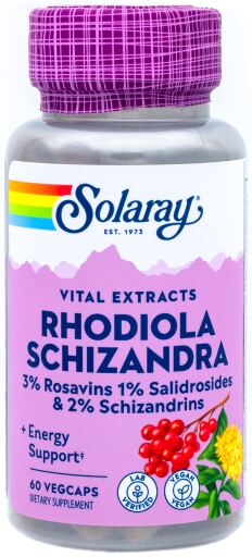 Schizandra &amp; Rodhiola 500 mg 60 cápsulas vegetais