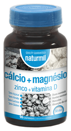 Comprimidos de cálcio + magnésio + zinco vitamina D 90