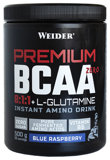 BCAA Premium 8: 1: 1 + Lglutamina Azul Framboesa 500 gr