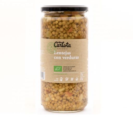 Lentilhas orgânicas com legumes 720 gr 12 uds