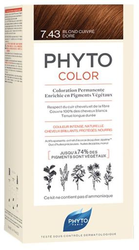 Coloração Permanente Phytocolor 7,43 Loiro Dourado Acobreado