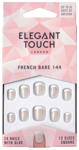 French Bare 144 False Nails 24 unidades