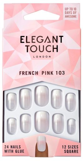 French Pink 103 False Nails 24 unidades