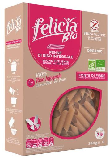 Massa integral Penne Rigate Di Riso 340 gr