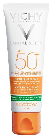 Capital Soleil Fotoprotetor Matificante 3 em 1 SPF 50+ 50 ml