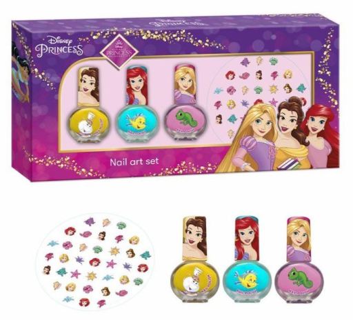 Conjunto de unhas Disney Princess Pintura de unhas + 3 peças