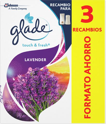 Ambientador automático lavanda GLADE, aparato + recambio 17,4 ml