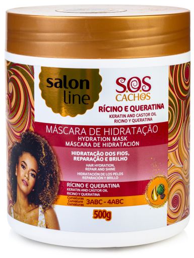 Máscara de rícino e queratina 500 ml