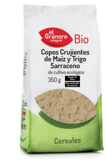 Flocos de milho e trigo sarraceno crocantes orgânicos 350 gr