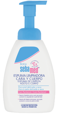 Espuma de limpeza facial e corporal para bebês 400 ml