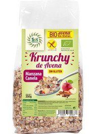 Aveia Krunchy sem Glúten Bio Maçã Canela 350 gr