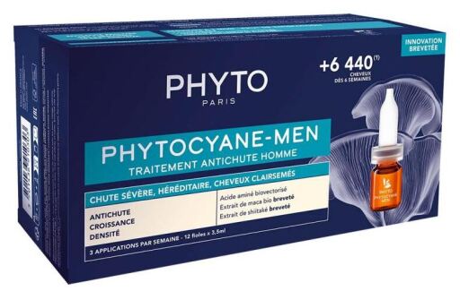 Phytocyane tratamento para queda de cabelo masculino 12 x 3,5 ml