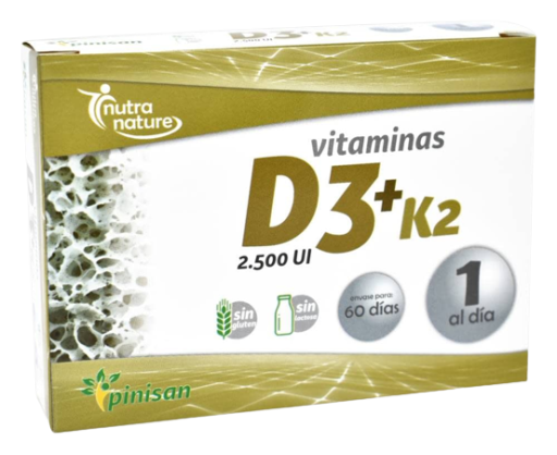 Vitaminas D3+K2 60 Cápsulas