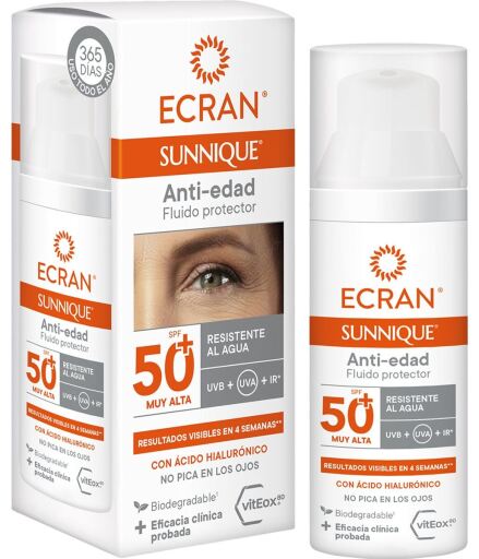 Sunnique Fluido Facial Antienvelhecimento SPF 50+ 50 ml