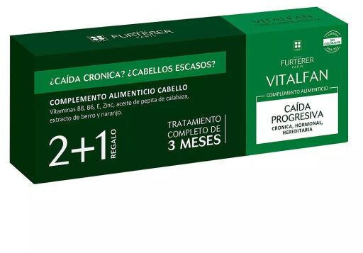 Vitalfan Suplemento alimentar Queda progressiva de cabelo 3 x 30 cápsulas