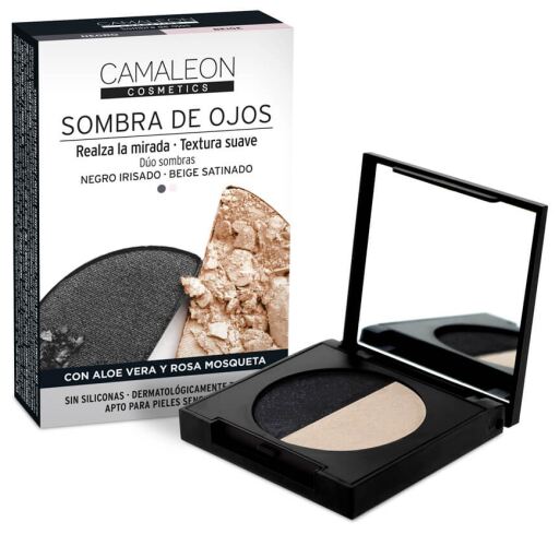 Sombra de olhos preta e bege 2 x 2,3 gr