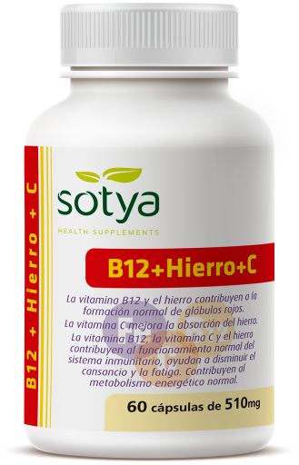 B12 + Ferro + C 60 Cápsulas 510 mg