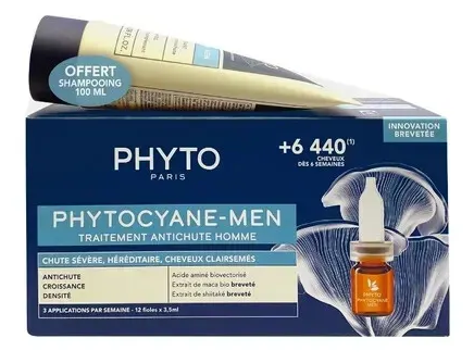 Tratamento anti-queda de cabelo cyane para homens 2 peças