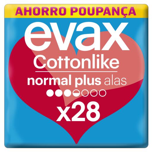 Almofadas Cottonlike Normal Plus com Asas 28 Unidades