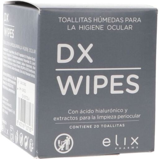 Dx Wipes Toalhetes para limpeza de olhos 20 unidades