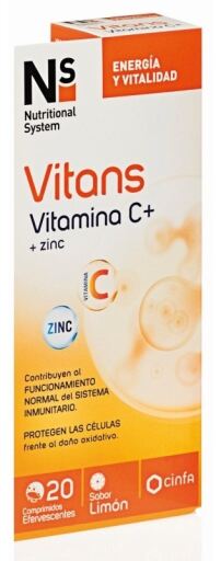 NS Vitans Vitamina C + Zinco 20 Cápsulas