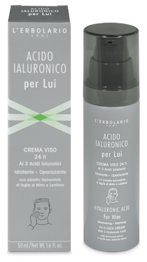 Creme facial masculino com ácido hialurônico 24 horas 50 ml