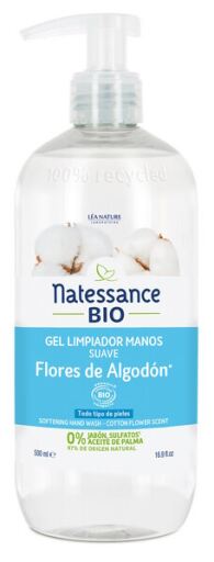 Natessance Limpador de mãos em gel de flor de algodão BIO 500 ml