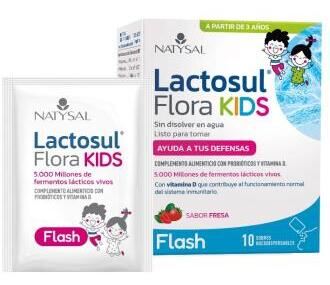 Lactosul Flora Kids Flash Morango 10 Envelopes Bucodisp