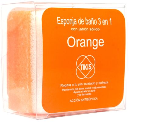 Esponja Quadrada com Sabonete Laranja 100 gr