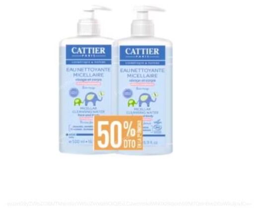 Pacote de Água Micelar para Bebê 2 x 500 ml