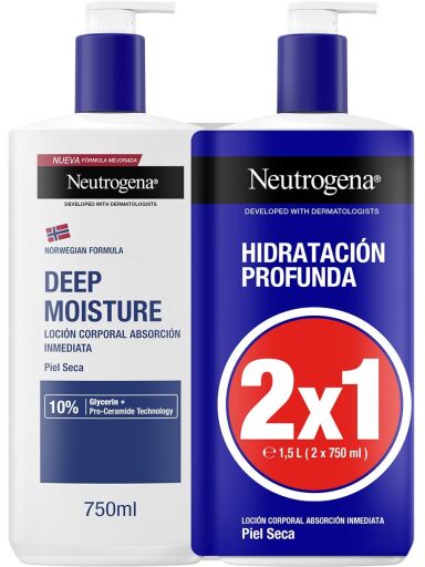 Loção Corporal de Hidratação Profunda para Pele Seca 2x750 ml